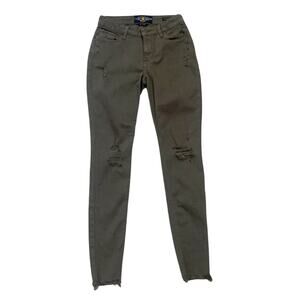 Lucky Brand Ripped Olive Military Green Sasha Super Skinny Jeans 6 / 28 Camo